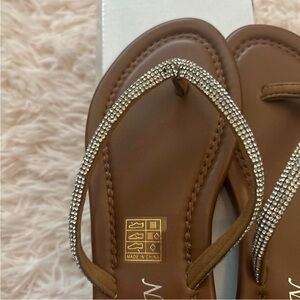 SHEIN Tan Sandals with Glittering Straps